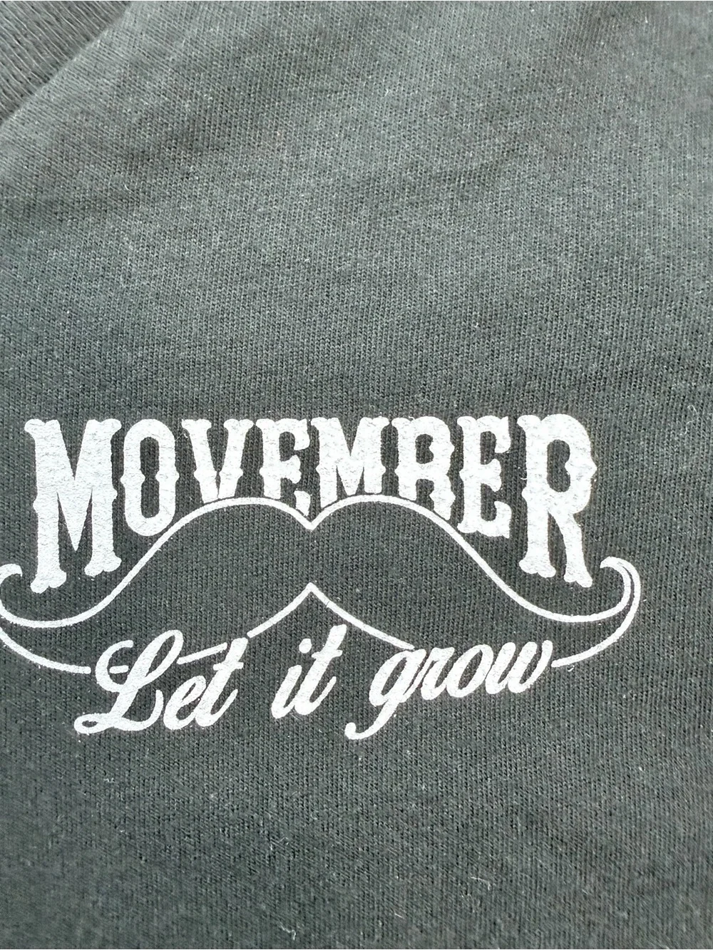 District Black Tee with White 'No Shave Movember' Graphic